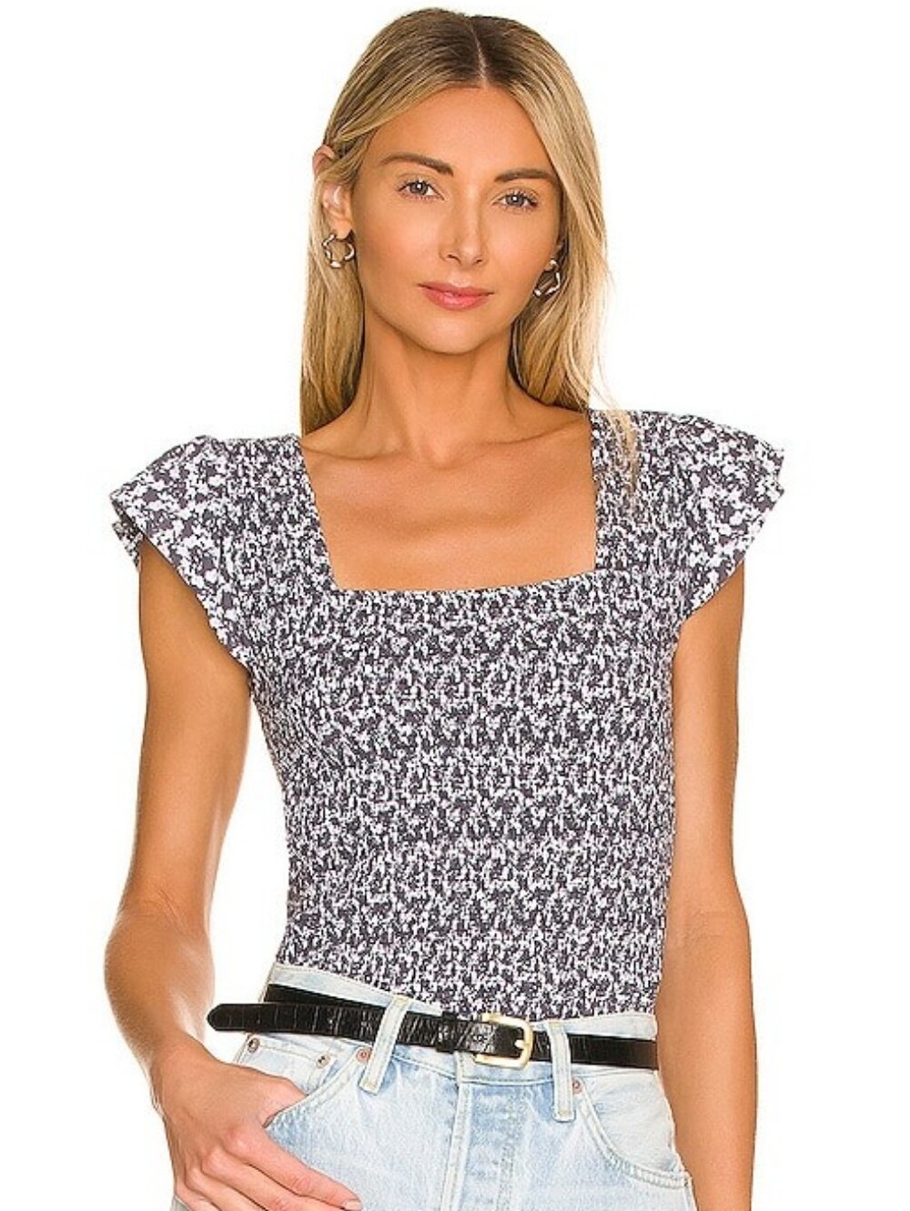 Nation Alicia Smocked Ruffle Tank in Petite Fleur